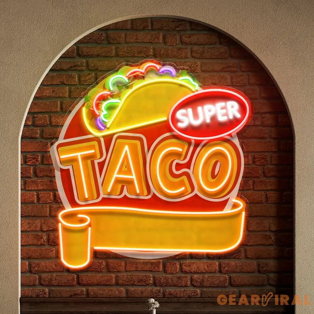 Custom Brand Name Taco Mexican Food Restaurant Decor Artwork Led Neon Sign Light