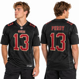 Custom Brock Purdy San Francisco 49ers Fan Inspired Fashion Game Jersey - Carbon Black