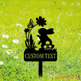 Custom Bunny Stake Sign - Personalized Rabbit Garden Decor - Year of Rabbit Gift - Rabbit Sign With Stake | GearViral