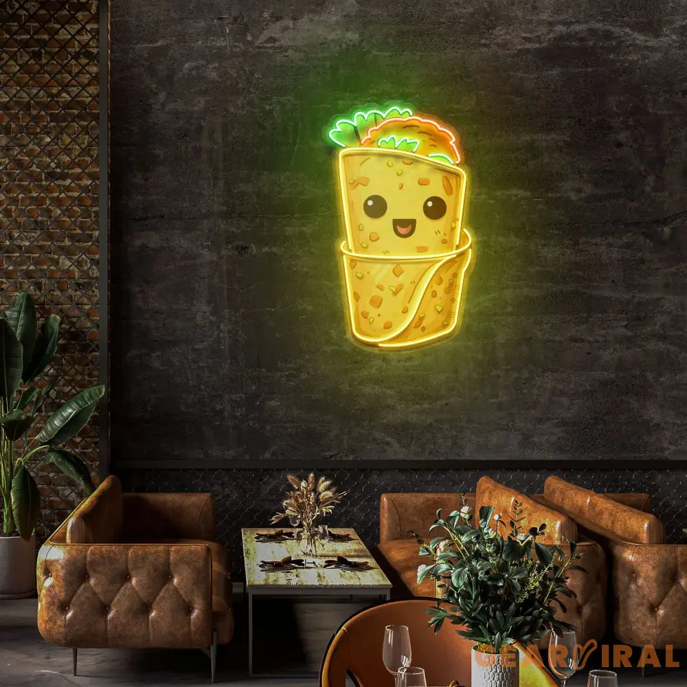 Custom Burrito Mexican Food Restaurant Decor Artwork Led Neon Sign Light