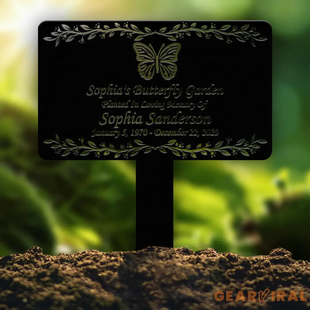 Custom Butterfly Garden Memorial Sign - Personalized Tribute Plaque - Outdoor Grave Marker for Memorial Gardens