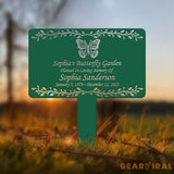 Custom Butterfly Garden Memorial Sign - Personalized Tribute Plaque - Outdoor Grave Marker for Memorial Gardens