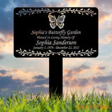 Custom Butterfly Garden Memorial Sign - Personalized Tribute Plaque - Outdoor Grave Marker for Memorial Gardens