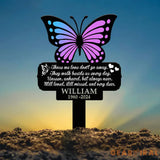 Custom Butterfly Memorial Cross Stake Metal Cross with Hearts Butterfly Garden Stakes Grave Marker Mother’s Day Gift In