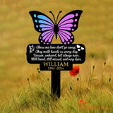 Custom Butterfly Memorial Cross Stake Metal Cross with Hearts Butterfly Garden Stakes Grave Marker Mother’s Day Gift In