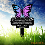 Custom Butterfly Memorial Cross Stake Metal Cross with Hearts Butterfly Garden Stakes Grave Marker Mother’s Day Gift In