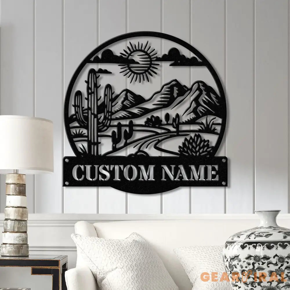 Custom Cactus Metal Sign with LED Lights Personalized Cactus Name Wall Art Metal Cactus Decor & Gifts for Cactus Lovers