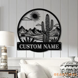 Custom Cactus Metal Sign with LED Lights Personalized Cactus Name Wall Art Metal Cactus Decor & Gifts for Cactus Lovers
