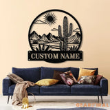 Custom Cactus Metal Sign with LED Lights Personalized Cactus Name Wall Art Metal Cactus Decor & Gifts for Cactus Lovers