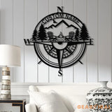 Custom Campfire Metal Outdoor Sign Personalized Camping Decor Fire Pit Sign Cabin Compass Sign Unique Camper Gift for