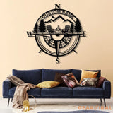 Custom Campfire Metal Outdoor Sign Personalized Camping Decor Fire Pit Sign Cabin Compass Sign Unique Camper Gift for