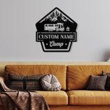 Custom Camping Name Metal Wall Art For Campsite Decor, Happy Campers Sign, Camper Gift, Camping Sign, Happy Campers Sign, Wheel Camper.
