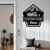 Custom Camping Name Metal Wall Art For Campsite Decor, Happy Campers Sign, Camper Gift, Camping Sign, Happy Campers Sign, Wheel Camper.
