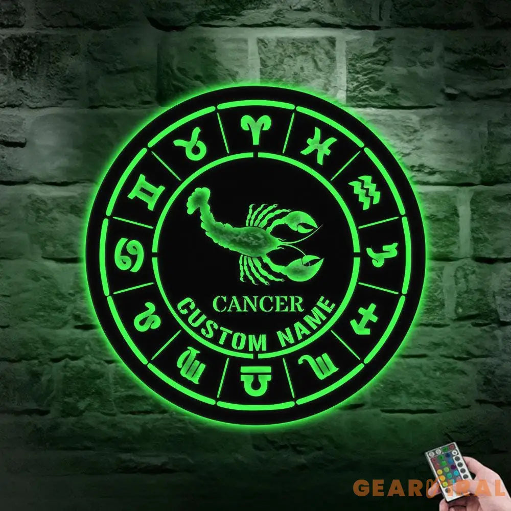 Custom Cancer Zodiac Metal Wall Art Personalized Cancer Zodiac Name Sign Decoration For Room Horoscope Home Decor