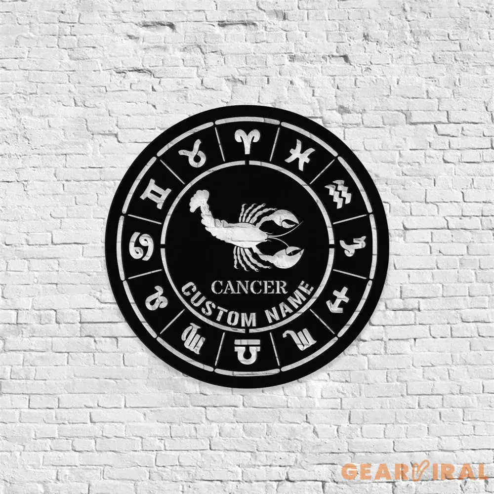 Custom Cancer Zodiac Metal Wall Art Personalized Cancer Zodiac Name Sign Decoration For Room Horoscope Home Decor