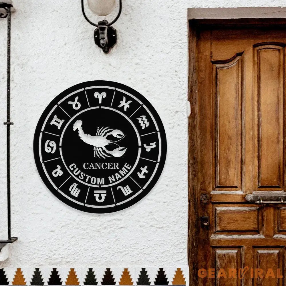 Custom Cancer Zodiac Metal Wall Art Personalized Cancer Zodiac Name Sign Decoration For Room Horoscope Home Decor