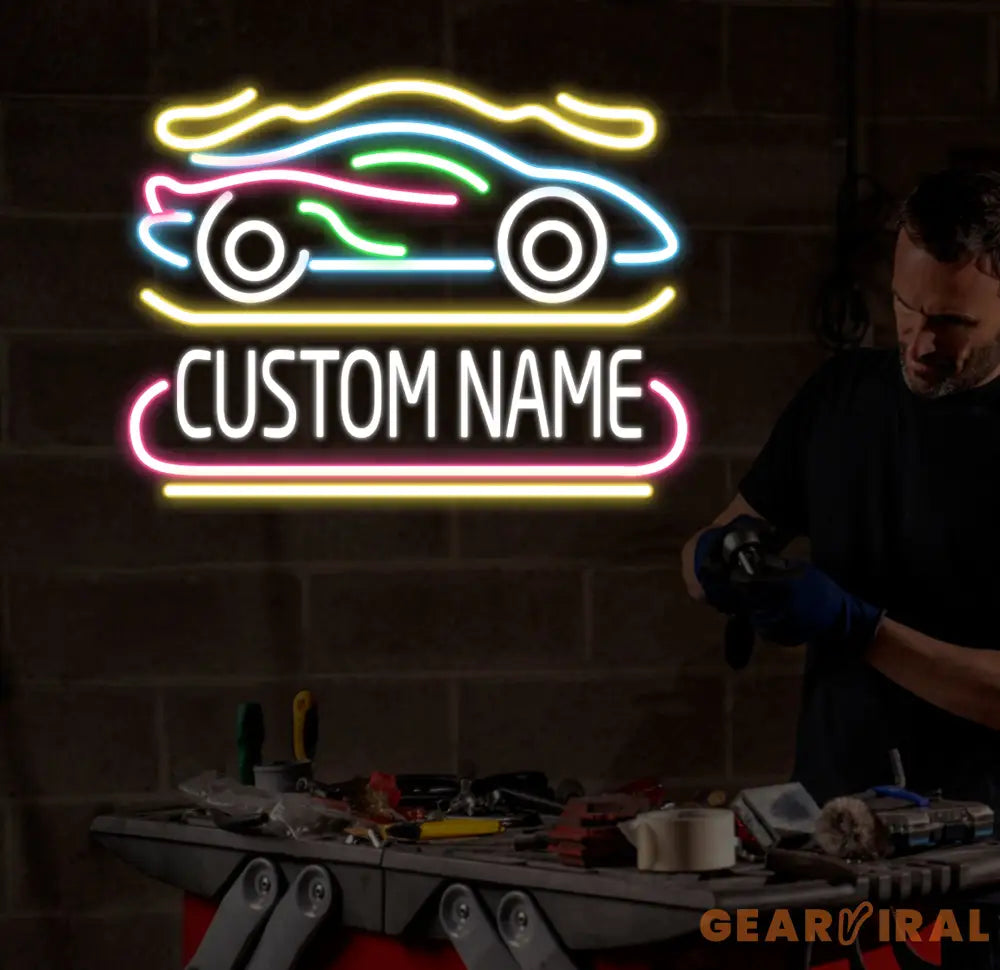 Custom Car Garage Sign Personalized Neon Sign Garage LED Sign Garage Sign Papa Workshop Sign Gift For Husband Business