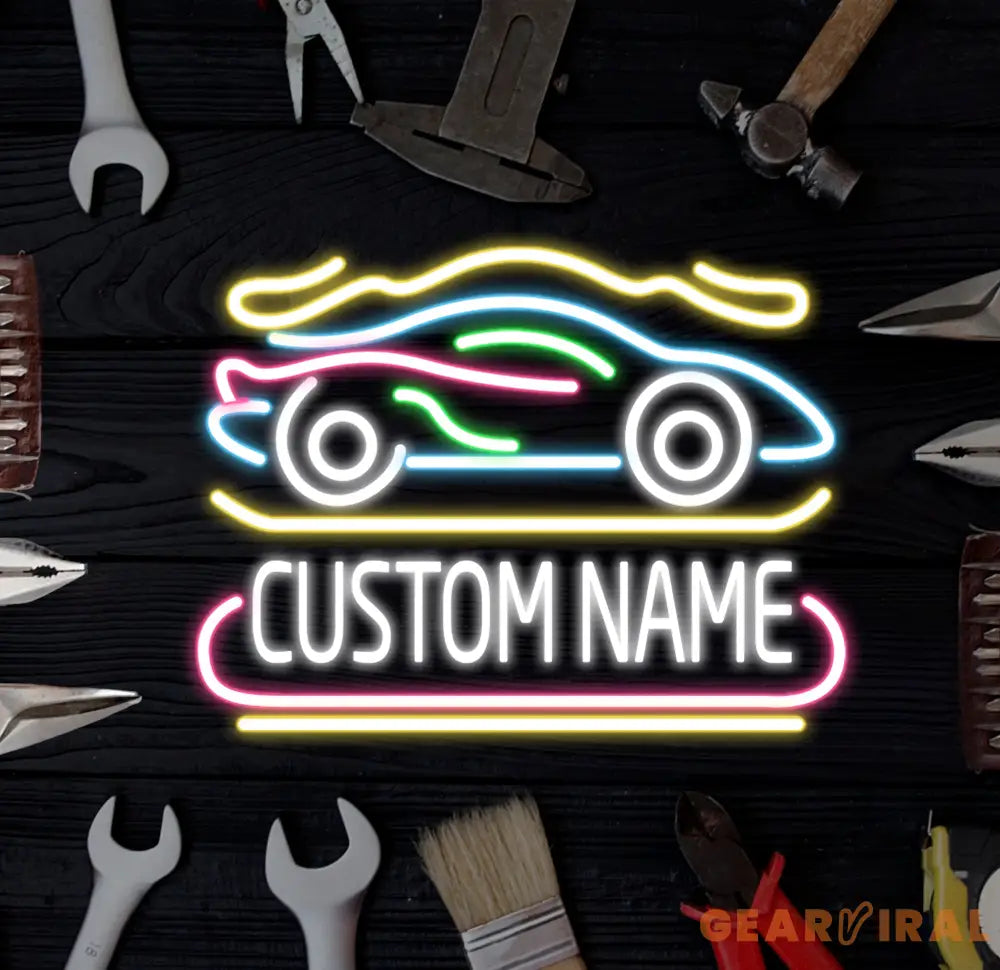 Custom Car Garage Sign Personalized Neon Sign Garage LED Sign Garage Sign Papa Workshop Sign Gift For Husband Business