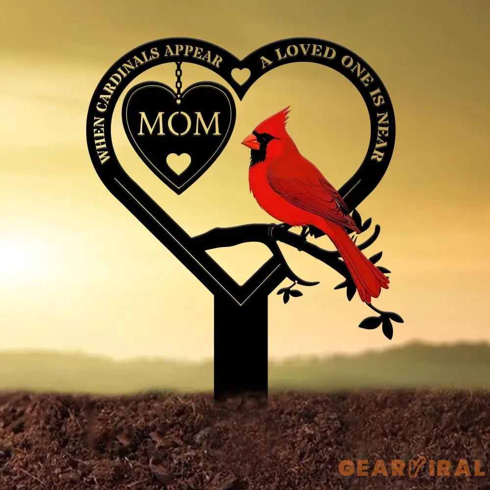 Custom Cardinal Garden Memorial Stakes Personalized Memorial Stake Metal Cardinals Appear Grave Marker Remembrance