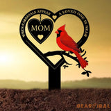 Custom Cardinal Garden Memorial Stakes Personalized Memorial Stake Metal Cardinals Appear Grave Marker Remembrance
