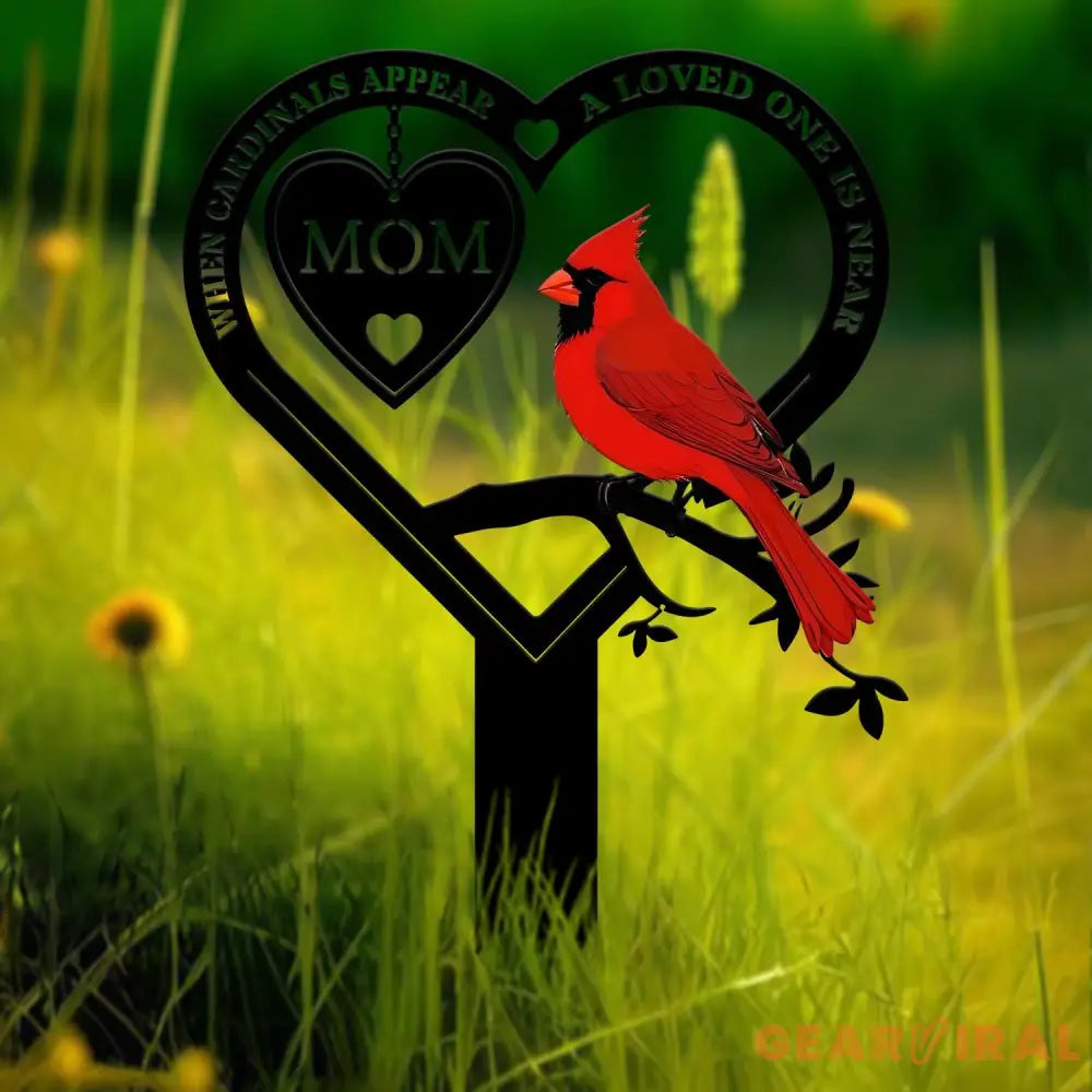 Custom Cardinal Garden Memorial Stakes Personalized Memorial Stake Metal Cardinals Appear Grave Marker Remembrance