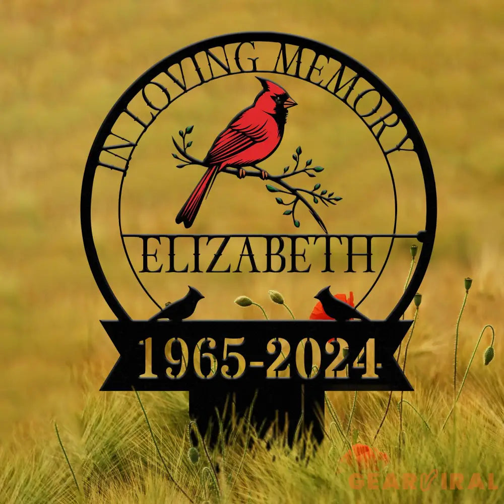 Custom Cardinal Memorial Stake Metal Cardinal Garden Stakes Cardinals Appear Grave Marker Remembrance Stake Garden