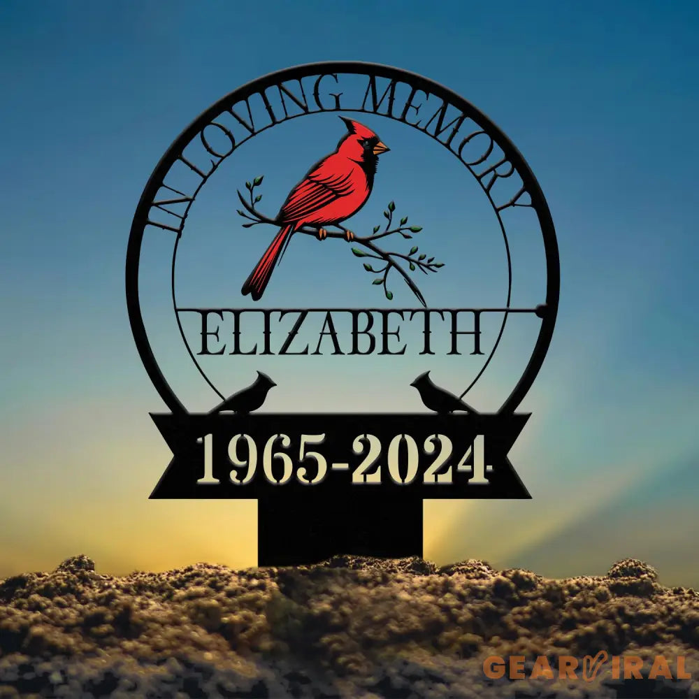 Custom Cardinal Memorial Stake Metal Cardinal Garden Stakes Cardinals Appear Grave Marker Remembrance Stake Garden