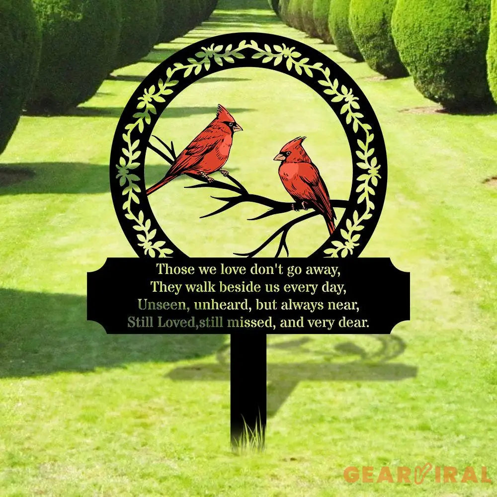 Custom Cardinal Stake Metal Sign Memorial Plaque Buffterfly Grave Marker Personalized Garden Sign Remembrance Stake