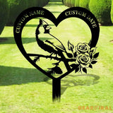 Custom Cardinal Stake Metal Sign Memorial Plaque Buffterfly Grave Marker Personalized Garden Sign Remembrance Stake