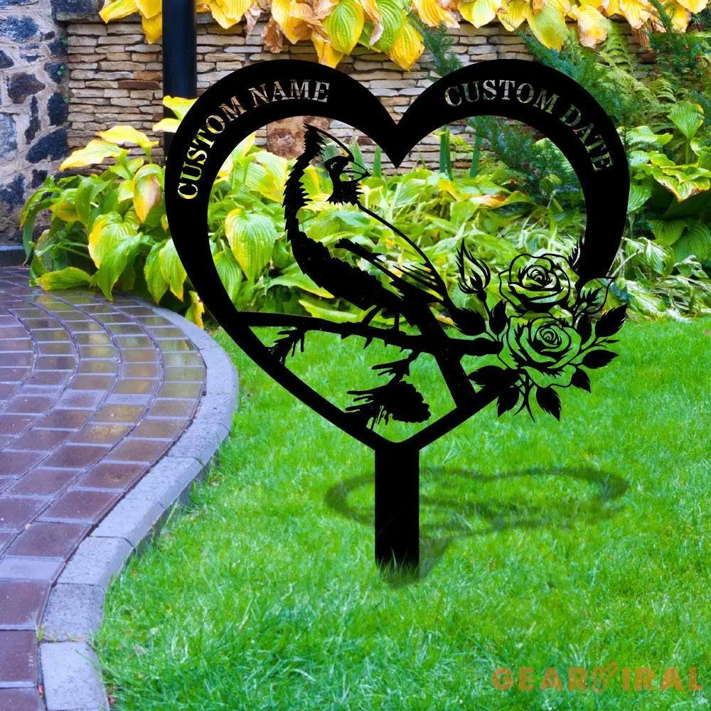Custom Cardinal Stake Metal Sign Memorial Plaque Buffterfly Grave Marker Personalized Garden Sign Remembrance Stake