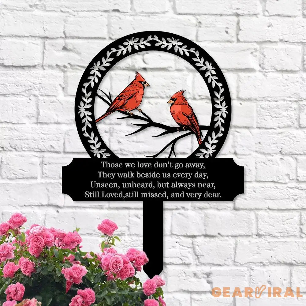 Custom Cardinal Stake Metal Sign Memorial Plaque Buffterfly Grave Marker Personalized Garden Sign Remembrance Stake