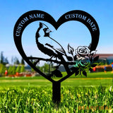 Custom Cardinal Stake Metal Sign Memorial Plaque Buffterfly Grave Marker Personalized Garden Sign Remembrance Stake