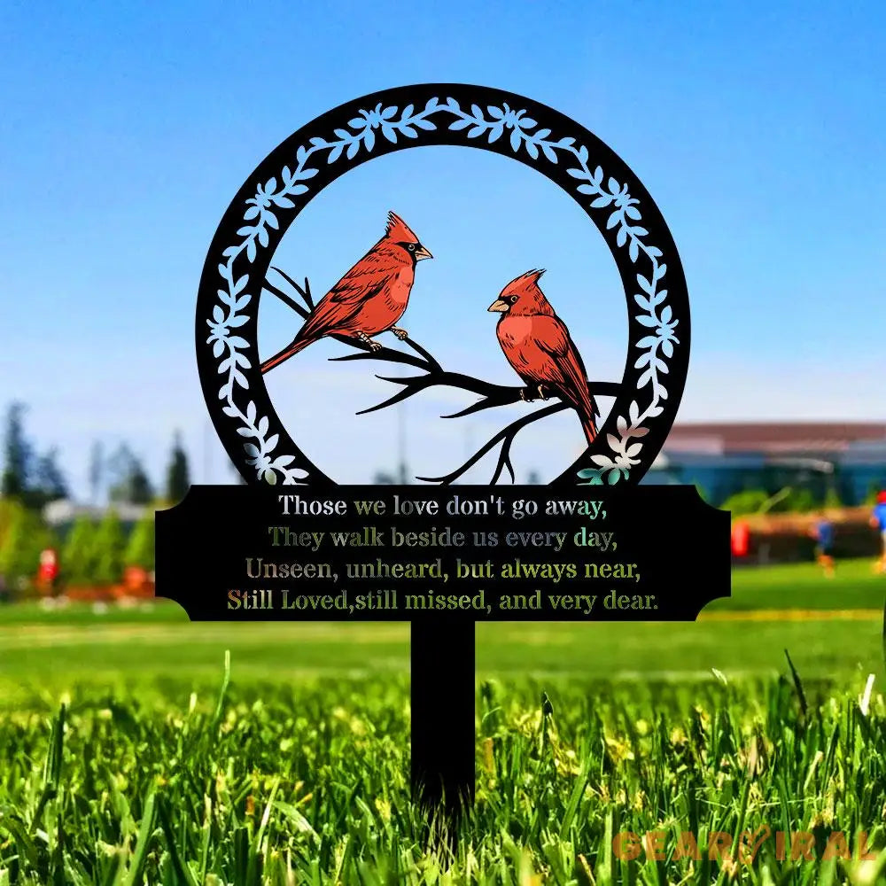 Custom Cardinal Stake Metal Sign Memorial Plaque Buffterfly Grave Marker Personalized Garden Sign Remembrance Stake