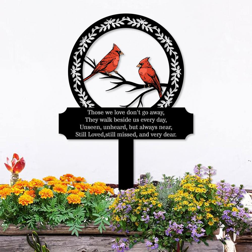 Custom Cardinal Stake Metal Sign, Memorial Plaque, Buffterfly Grave Marker, Personalized Garden Sign,  Remembrance Stake, Sympathy, Pet Loss