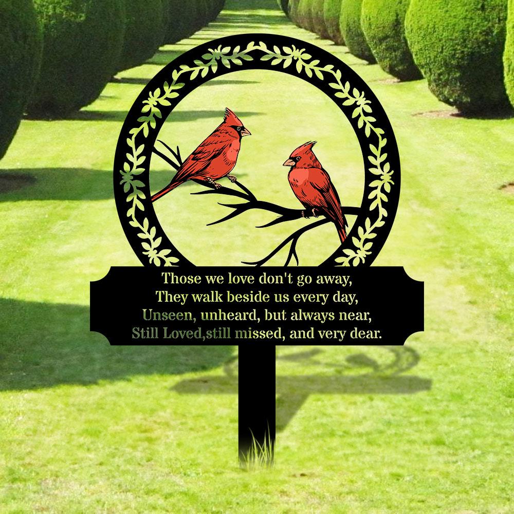 Custom Cardinal Stake Metal Sign, Memorial Plaque, Buffterfly Grave Marker, Personalized Garden Sign,  Remembrance Stake, Sympathy, Pet Loss