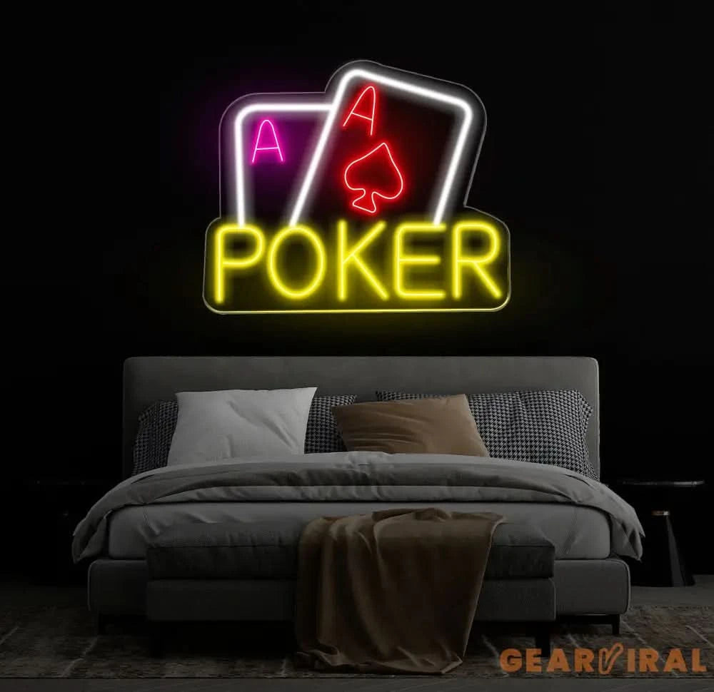Custom Casino Sign Poker Room Led Sign Game Room Decor Poker Art Card Neon Wall Decor Poker Wall Decor Neon Sign