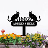 Custom Cat Breed Metal Sign, Cat Address Plaque, Cat Address Number Stake, Personalized Cat Garden Sign, Cat Address Metal sign