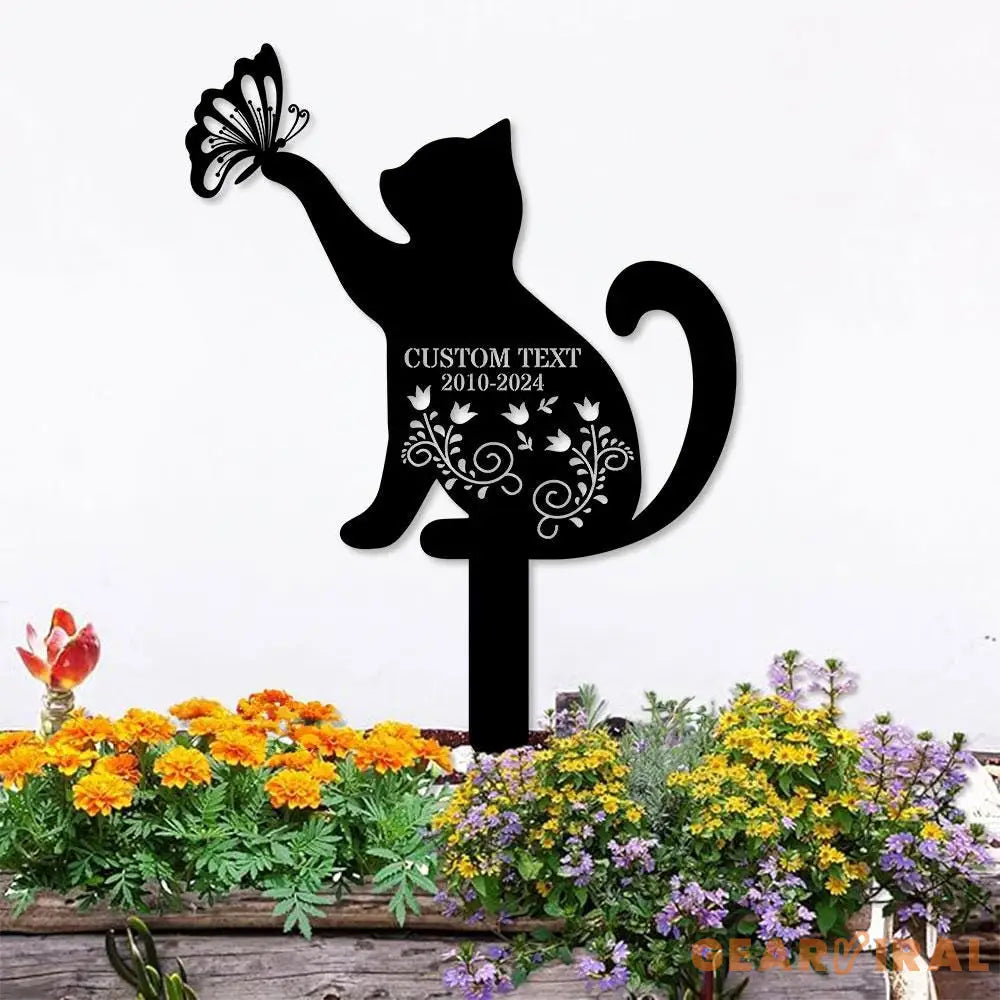 Custom Cat Breed Metal Sign Cat Memorial Plaque Cat Grave Marker Personalized Cat Garden Sign Pet Loss Gift Remembrance