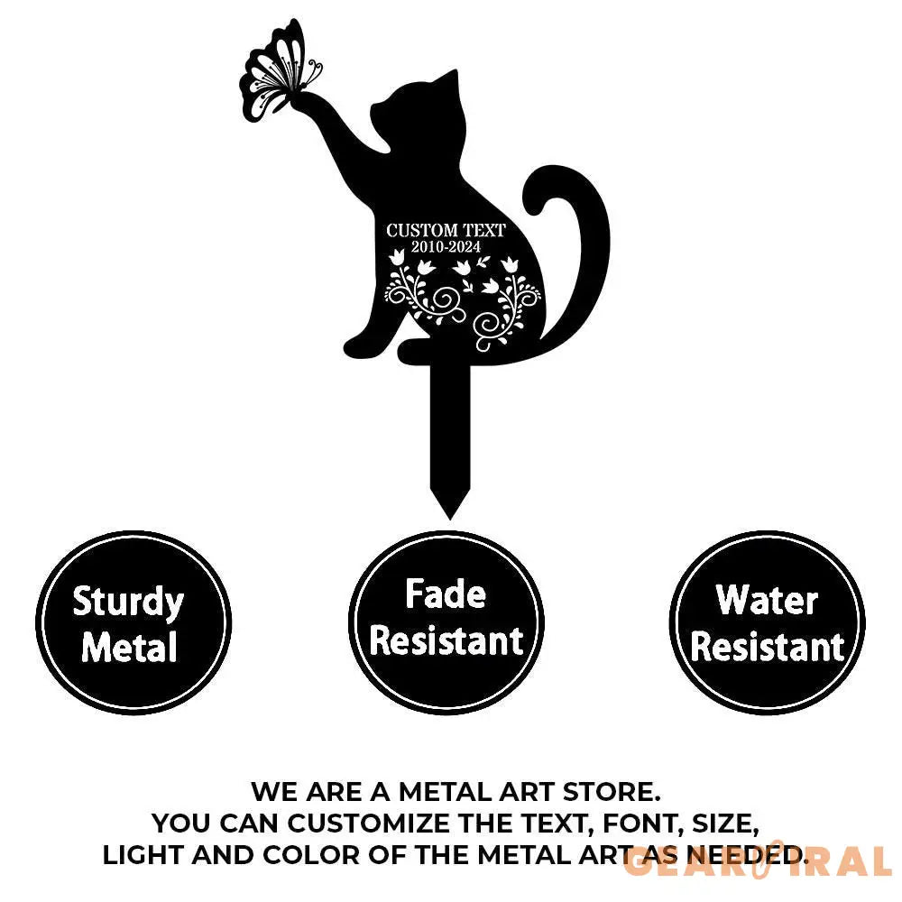 Custom Cat Breed Metal Sign Cat Memorial Plaque Cat Grave Marker Personalized Cat Garden Sign Pet Loss Gift Remembrance
