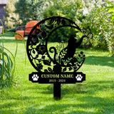 Custom Cat Breed Moon Metal Sign, Cat Memorial Plaque, Cat Grave Marker, Personalized Cat Garden Sign, Pet Loss Gift, Remembrance Stake