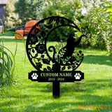 Custom Cat Breed Moon Metal Sign Cat Memorial Plaque Cat Grave Marker Personalized Cat Garden Sign Pet Loss Gift