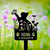 Custom Cat Memorial Stake - Personalized Cat Name Stake - Cat Garden Decor - Metal Spring Cat with Butterfly & Flowers Grave Marker | GearViral