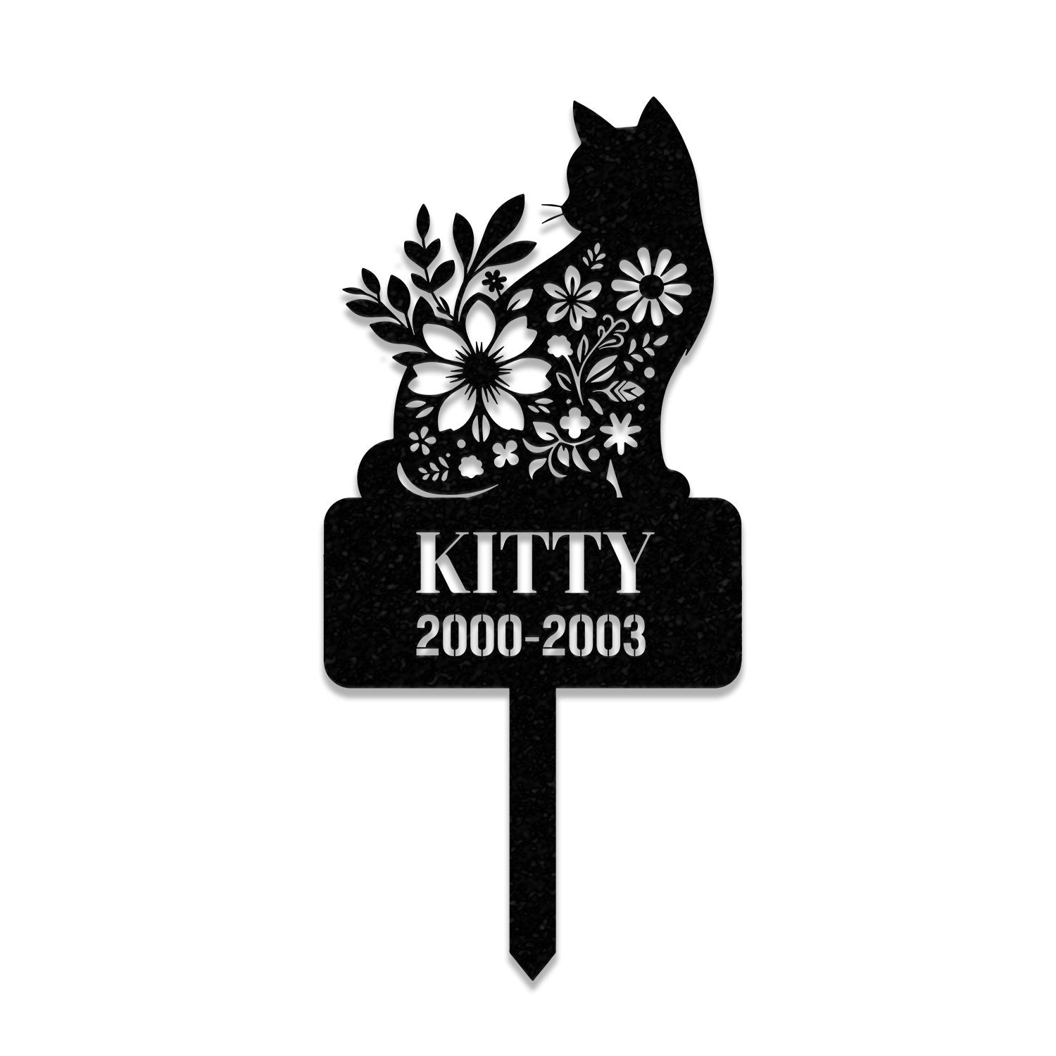 Custom Cat Memorial Stake, Cat Grave Marker Garden Decor, Cat with Butterfly & Flowers Stake, Cat Loss, Cat Memorial Gift, Sympathy Sign