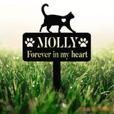Custom Cat Memorial Stake,Metal Cat Garden Stake,Personalized Cat Loss Gift,Cat Grave Marker,Cat With Heart Garden