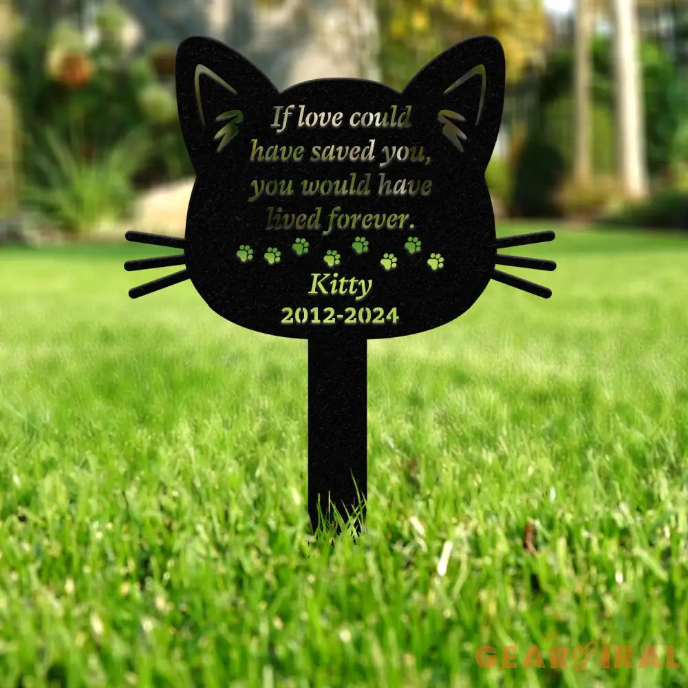 Custom Cat Memorial Stake Metal Stake Cat Loss Sympathy Sign Pet Grave Markers Remembrance Stake Garden Decor Pet