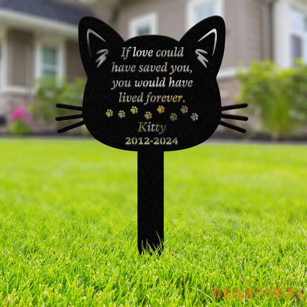 Custom Cat Memorial Stake Metal Stake Cat Loss Sympathy Sign Pet Grave Markers Remembrance Stake Garden Decor Pet