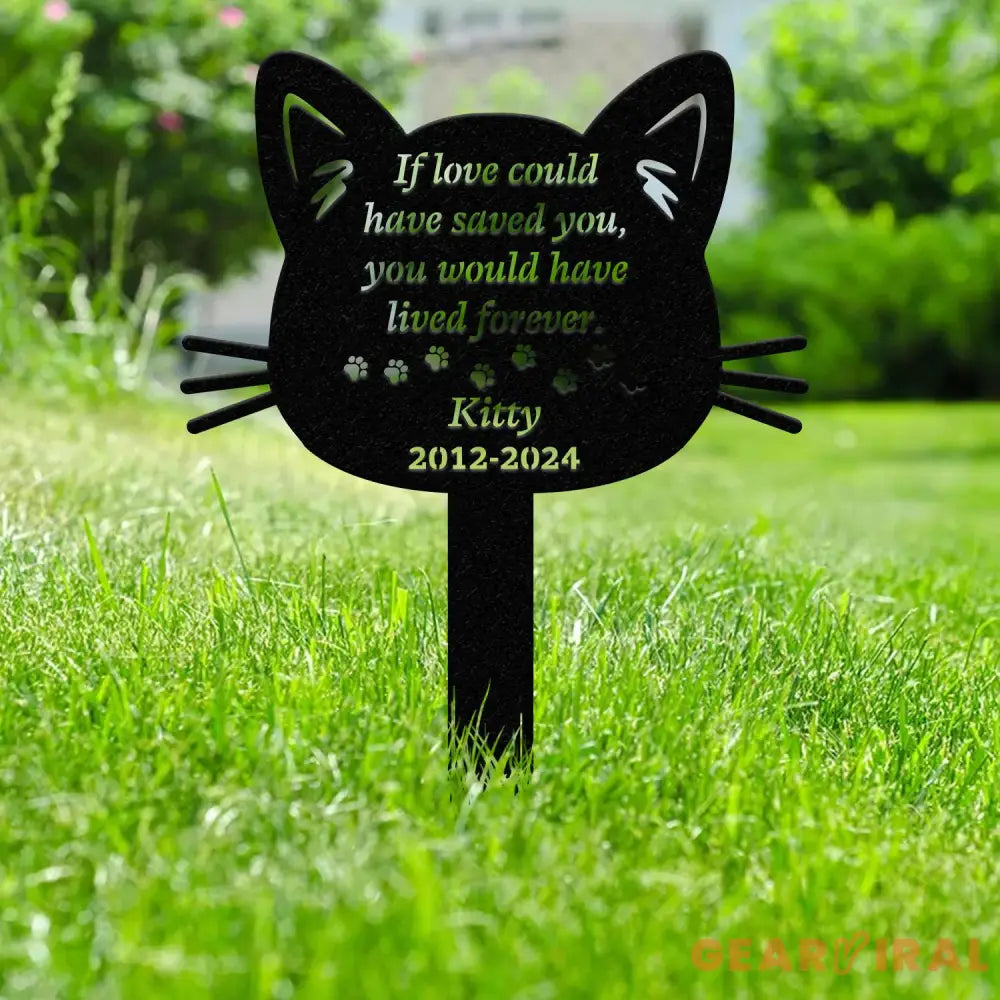 Custom Cat Memorial Stake Metal Stake Cat Loss Sympathy Sign Pet Grave Markers Remembrance Stake Garden Decor Pet