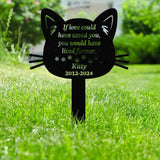 Custom Cat Memorial Stake, Metal Stake, Cat Loss, Sympathy Sign, Pet Grave Markers, Remembrance Stake, Garden Decor, Pet Memorial Plaque