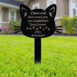 Custom Cat Memorial Stake, Metal Stake, Cat Loss, Sympathy Sign, Pet Grave Markers, Remembrance Stake, Garden Decor, Pet Memorial Plaque