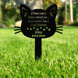 Custom Cat Memorial Stake, Metal Stake, Cat Loss, Sympathy Sign, Pet Grave Markers, Remembrance Stake, Garden Decor, Pet Memorial Plaque